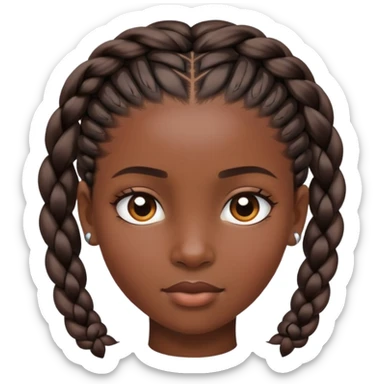 back of african girls head sticker