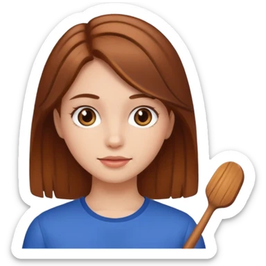 girl with brown and hazel hair sticker