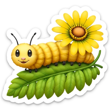 
caterpillar on flower sticker