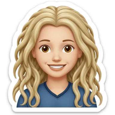 white girl, long wavy hair,  just some dreadlocks  sticker