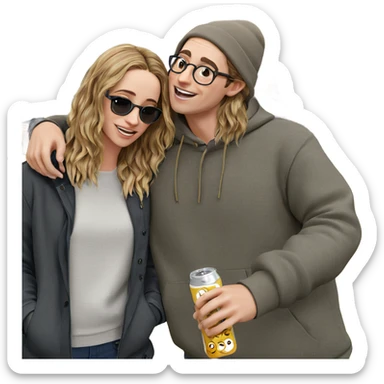 friends enjoying outdoors together sticker