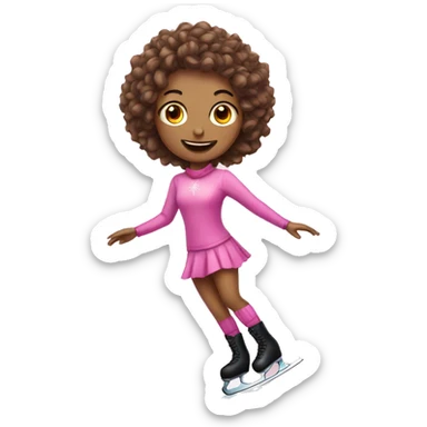 Ice skating pink sticker