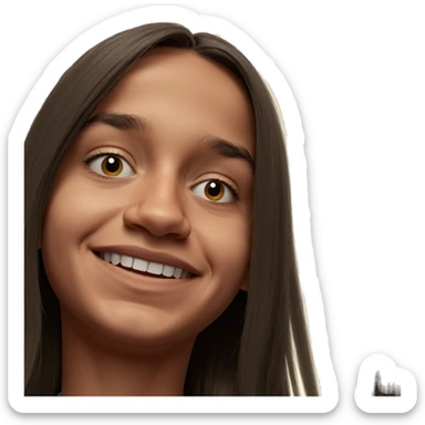 smiling boy with long hair sticker