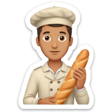 french man holding a baguette sticker