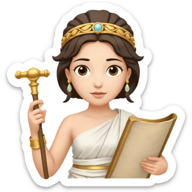 ancient greek woman with a scroll sticker