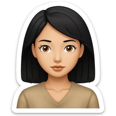 woman with black hair and tan skin sticker