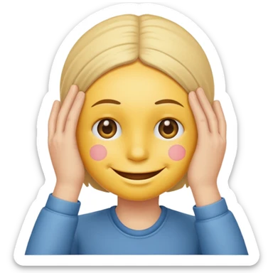 smiley putting hand on front of forehead sticker