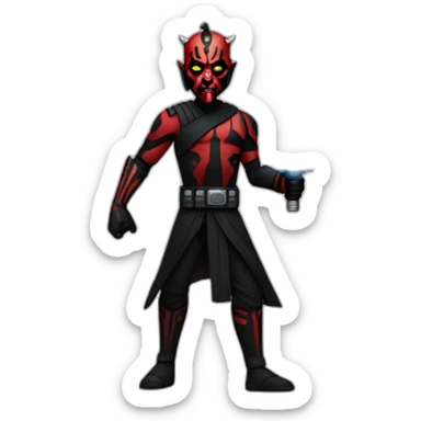 Darth Maul full body with double lightsaber sticker