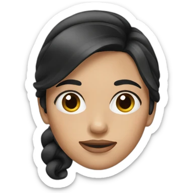woman with black hair with ponytail sticker