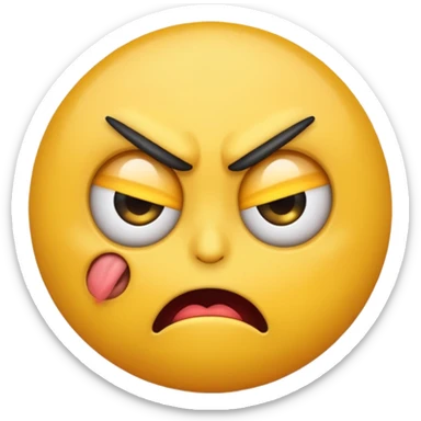 A mix or an angry emoji and eye roll emoji  sticker