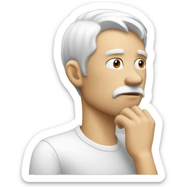 white thinking man who scratches his chin sticker