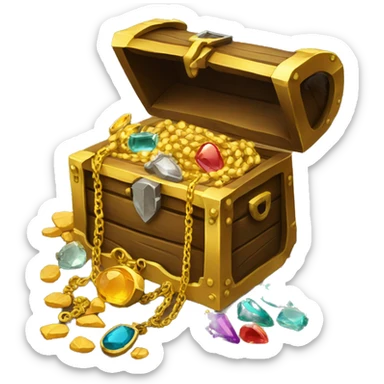 treasure chest with jewelry sticker