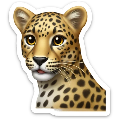 Leopard with a bow  sticker