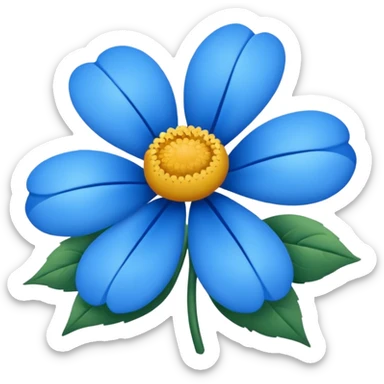 blue flower sticker