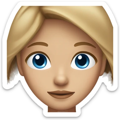 girl with light brown hair and tan skin and blue eyes sticker