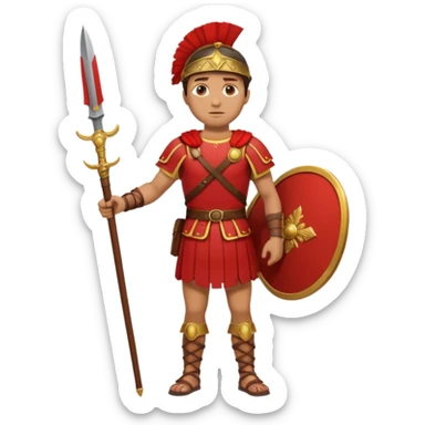 roman soldier without armor, just red clothing and fullbody view sticker