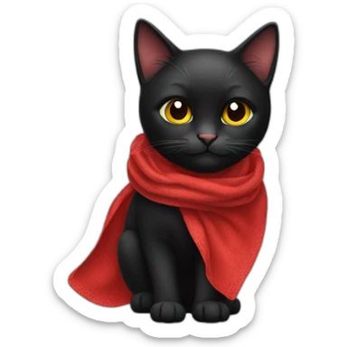 black cat with red handkerchief sticker