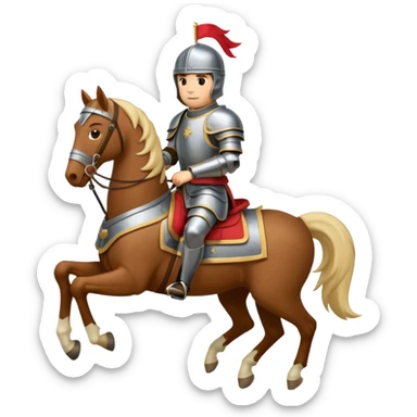 Emoticone Chevalier en armure sur cheval sticker