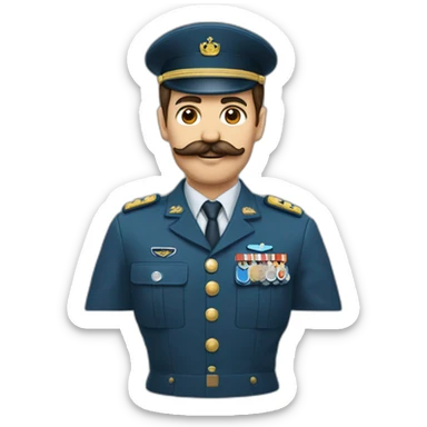 Un homme militaire avec une moustache carré et des cheveux bruns qui lève la main et qui est énervé  sticker