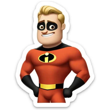 Mr. Incredible with a green outfit sticker