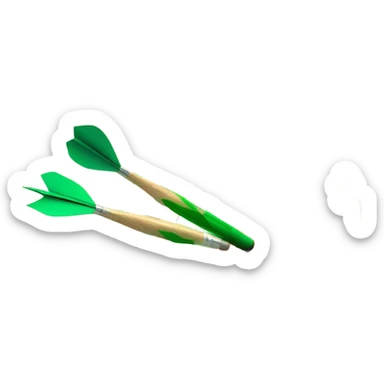 green dart on dart board sticker