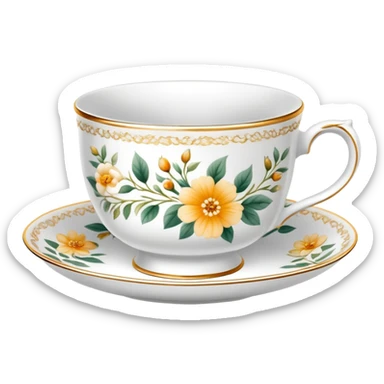 fine china tea cup sticker