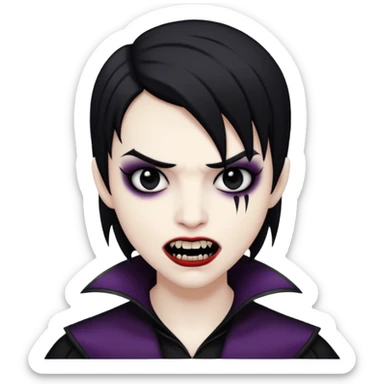 pale skin emo dark hair vampire sticker