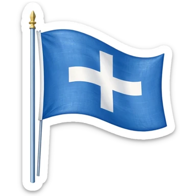 A blue flag with white Nordic cross  sticker
