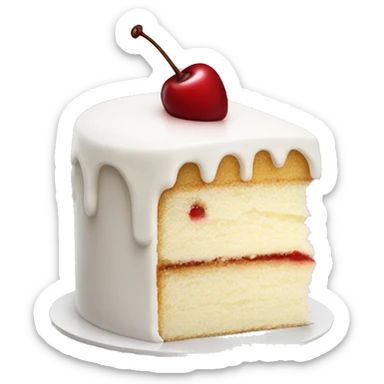 white cake with one cherry on top  sticker