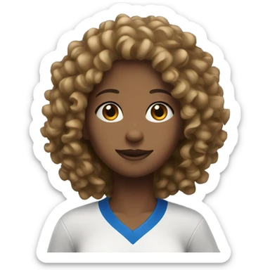 Curly hair girl with volleyball  sticker