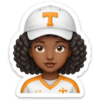 Black girl with short wavy hair and a Tennessee football hat sticker