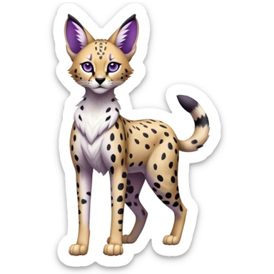 Epic Edgy Black White Purple ethereal Serval-Fionbri full body sticker