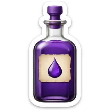 purple ink bottle with label sticker