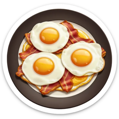 Fried Eggs and bacon in a plate sticker