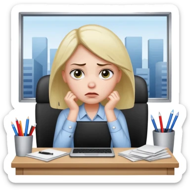 Cringe overworked worker sticker