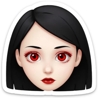 Crea un emoji kn la vibra de un drogado haz la wuea k te pido ph wn oe la cara normal noma blanca kn los ojos rojos y k estén hachicados igual k los chinos k sea joven y kn el pelo negro mira k las pupilas sean negras pero k tenga los glóbulos rojos  sticker