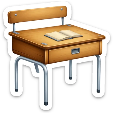 Wooden school desk sticker