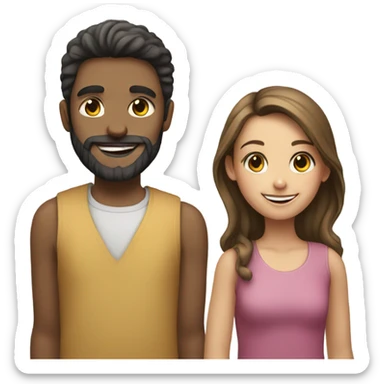 smiling girl with bearded boy sticker