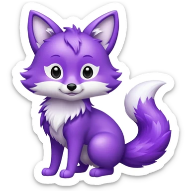 glitter purple and cian fox sticker