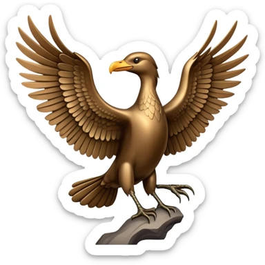 Liver bird, mythical bird symbol of Liverpool, cormorant-like bird with outstretched wings sticker