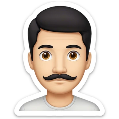 a thailand resident male, with a little moustache and nice hair sticker