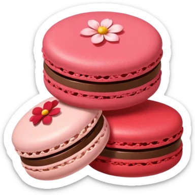 Le Durée Paris macaron et fleur red chocolate sticker