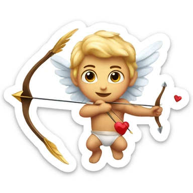 Cupid shooting an arrow sticker
