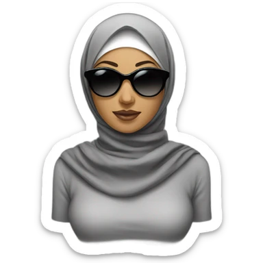 woman-wearing-hijab-and--black-sun-glasses sticker