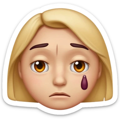 sad emoji with bruise under eye
no i would like skmilar to smiling face holding up tearsnot tears just bruise sticker