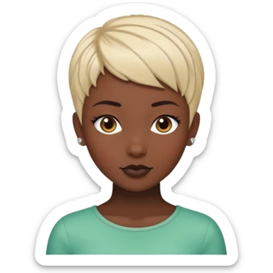 white girl pixie cut black  sticker