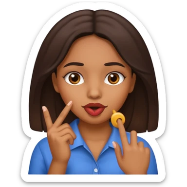 Chica con un dedo en la boca clen girl  sticker