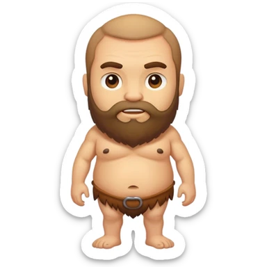 Balding fat beardless caveman body sticker