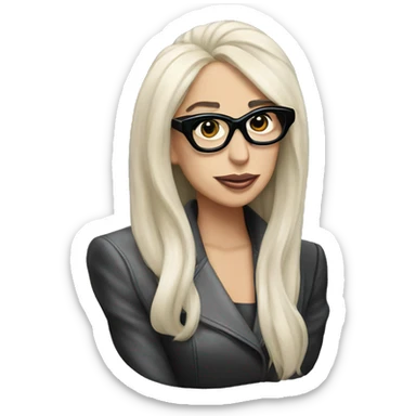 Lady gaga with glasses  sticker