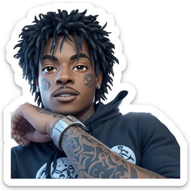 handsome boy with tattoos sticker